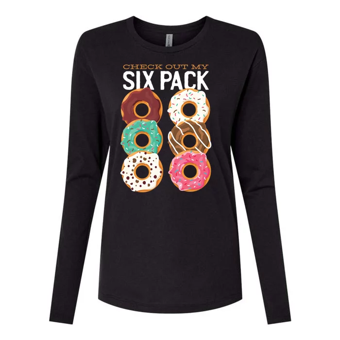 Check Out My Donut Six Pack Womens Cotton Relaxed Long Sleeve T-Shirt