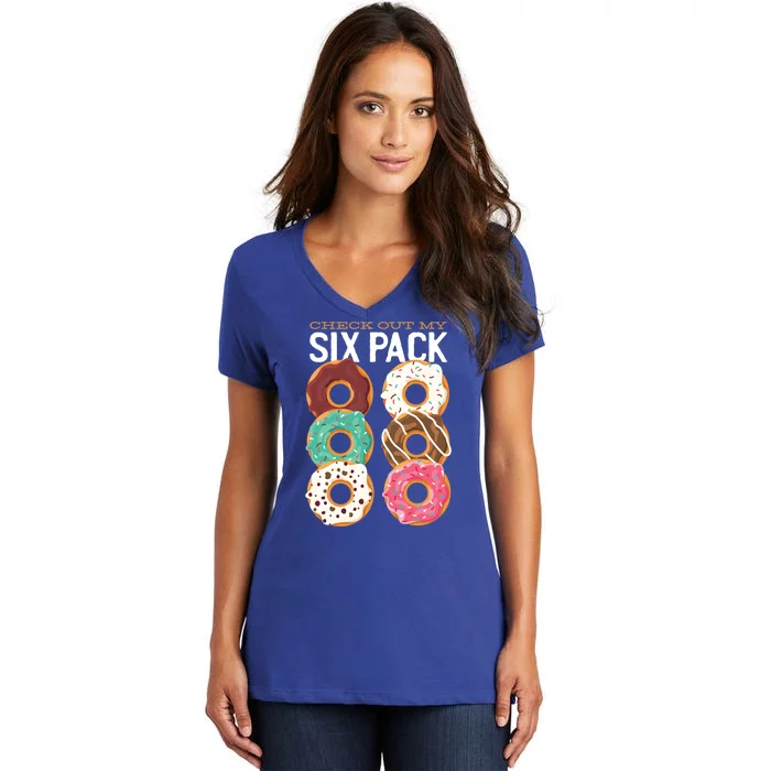 Check Out My Donut Six Pack Women's V-Neck T-Shirt