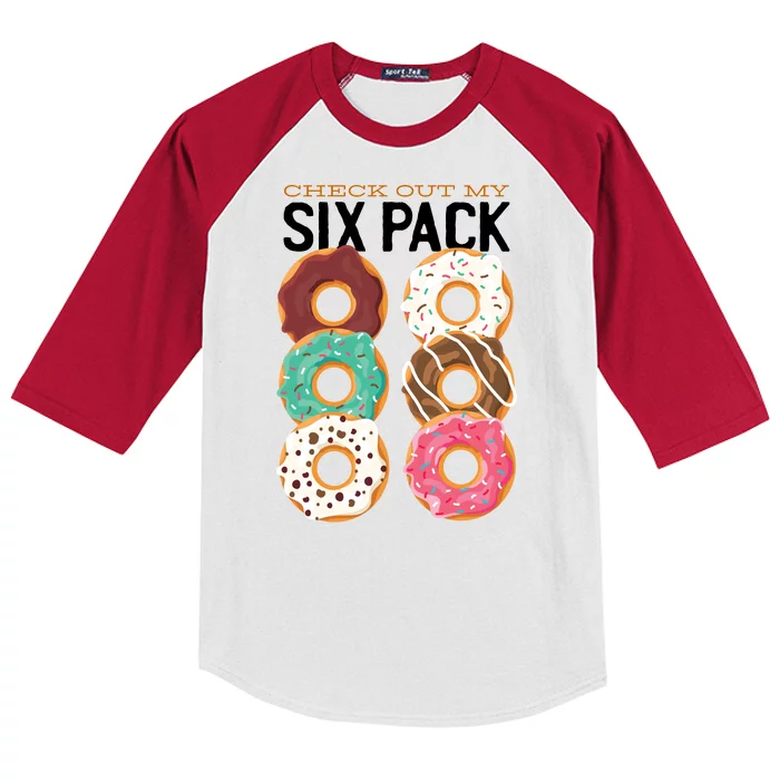 Check Out My Donut Six Pack Kids Colorblock Raglan Jersey