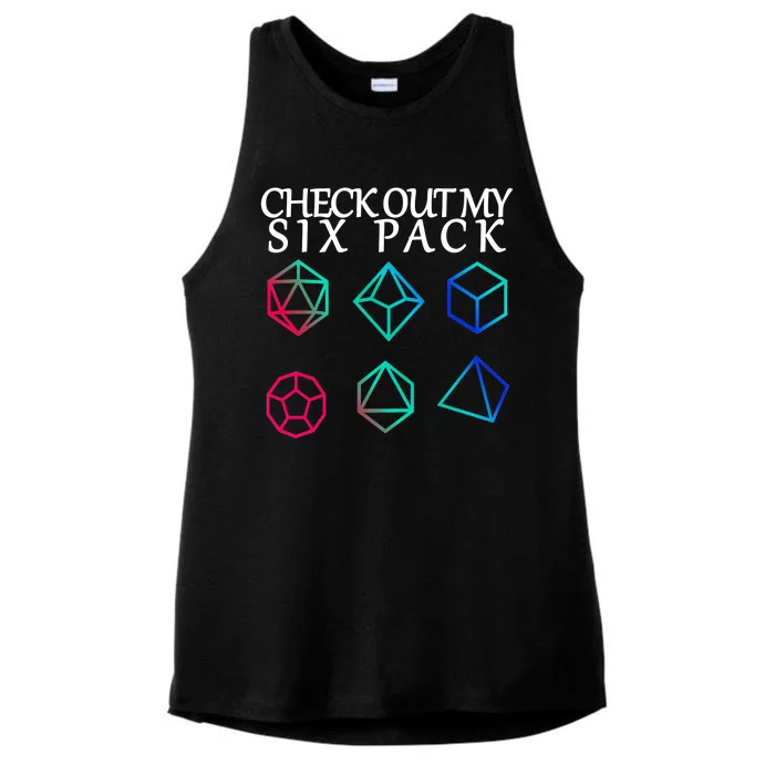 Check Out My Six Pack Dice For Dragons Ladies Tri-Blend Wicking Tank