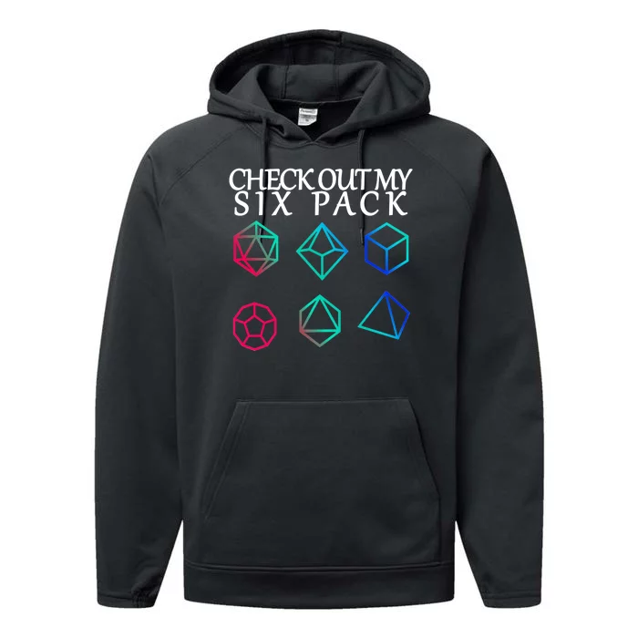 Check Out My Six Pack Dice For Dragons Performance Fleece Hoodie