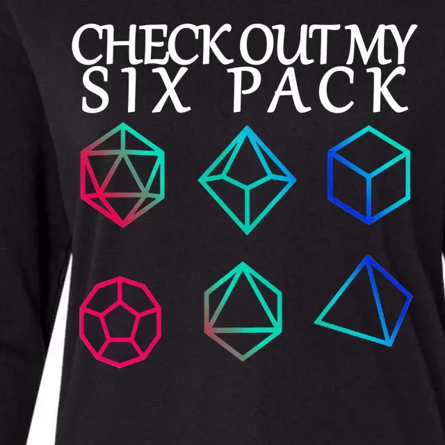 Check Out My Six Pack Dice For Dragons Womens Cotton Relaxed Long Sleeve T-Shirt