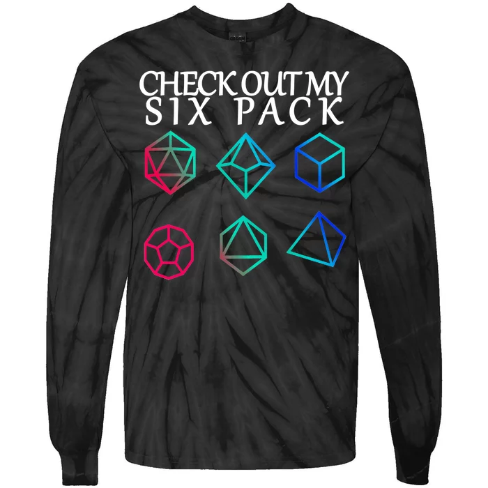 Check Out My Six Pack Dice For Dragons Tie-Dye Long Sleeve Shirt