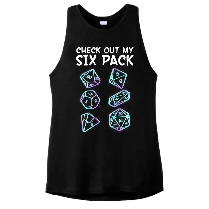 Check Out My Six Pack DND Dice Dungeons And Dragons Ladies Tri-Blend Wicking Tank