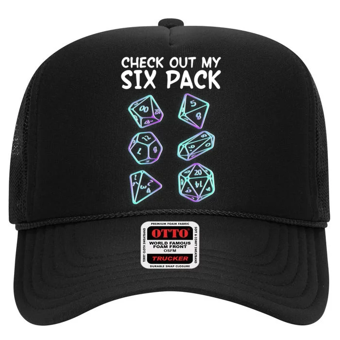 Check Out My Six Pack DND Dice Dungeons And Dragons High Crown Mesh Trucker Hat