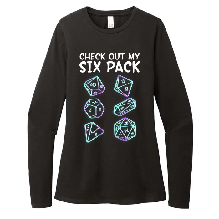 Check Out My Six Pack DND Dice Dungeons And Dragons Womens CVC Long Sleeve Shirt