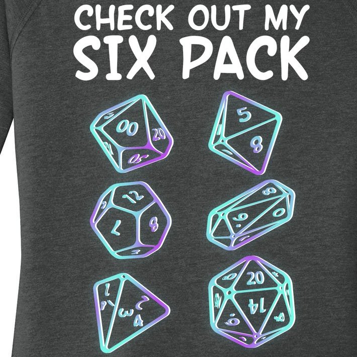 Check Out My Six Pack DND Dice Dungeons And Dragons Women’s Perfect Tri Tunic Long Sleeve Shirt