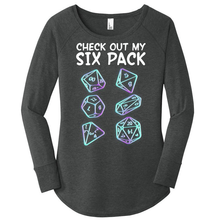 Check Out My Six Pack DND Dice Dungeons And Dragons Women’s Perfect Tri Tunic Long Sleeve Shirt