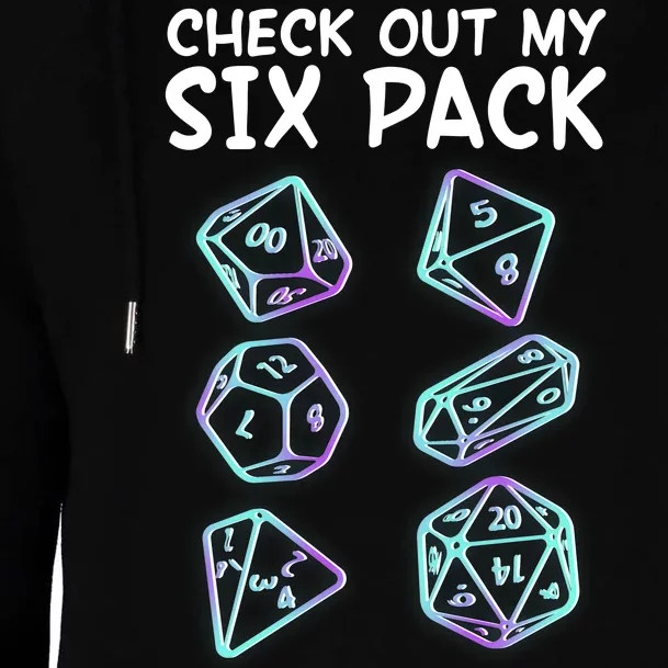 Check Out My Six Pack DND Dice Dungeons And Dragons Womens Funnel Neck Pullover Hood