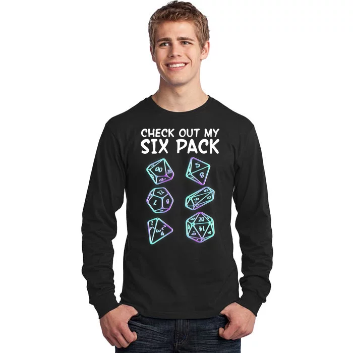 Check Out My Six Pack DND Dice Dungeons And Dragons Tall Long Sleeve T-Shirt