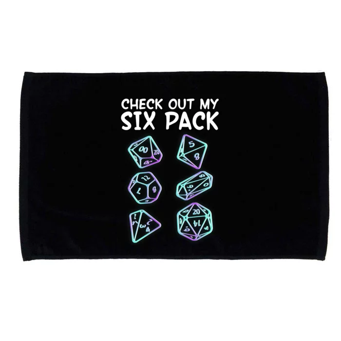 Check Out My Six Pack DND Dice Dungeons And Dragons Microfiber Hand Towel