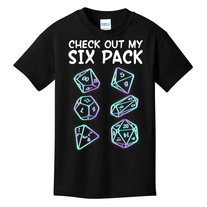 Check Out My Six Pack DND Dice Dungeons And Dragons Kids T-Shirt