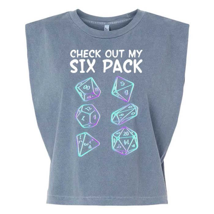 Check Out My Six Pack DND Dice Dungeons And Dragons Garment-Dyed Women's Muscle Tee