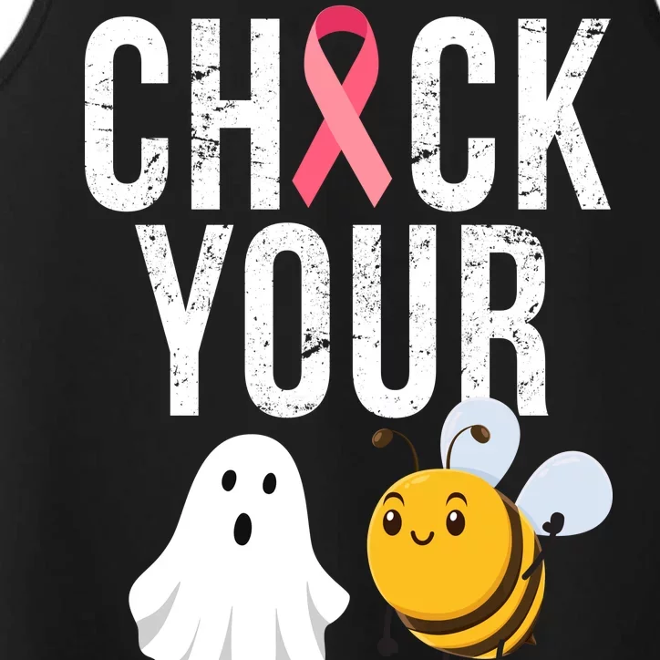 Check Your Boo Bees Breast Cancer Halloween Performance Tank