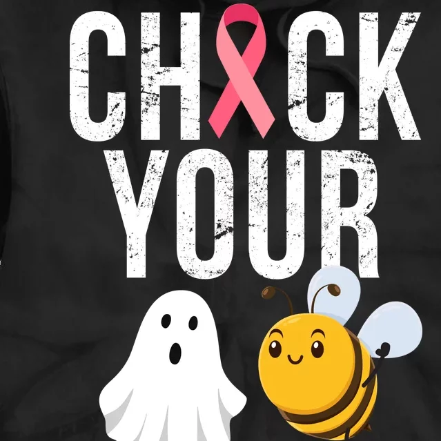 Check Your Boo Bees Breast Cancer Halloween Tie Dye Hoodie