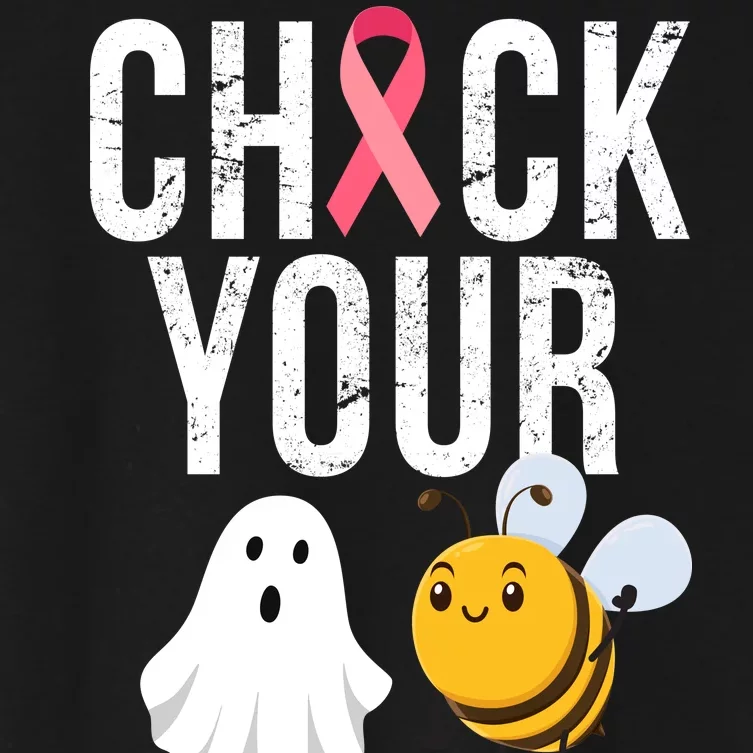 Check Your Boo Bees Breast Cancer Halloween Women's Crop Top Tee