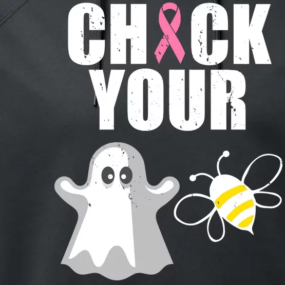 Check Your Boobies Breast Cancer Halloween Performance Fleece Hoodie