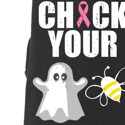 Check Your Boobies Breast Cancer Halloween Doggie 3-End Fleece Hoodie