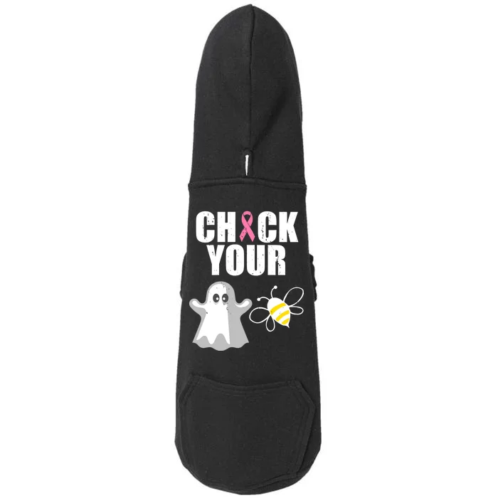 Check Your Boobies Breast Cancer Halloween Doggie 3-End Fleece Hoodie