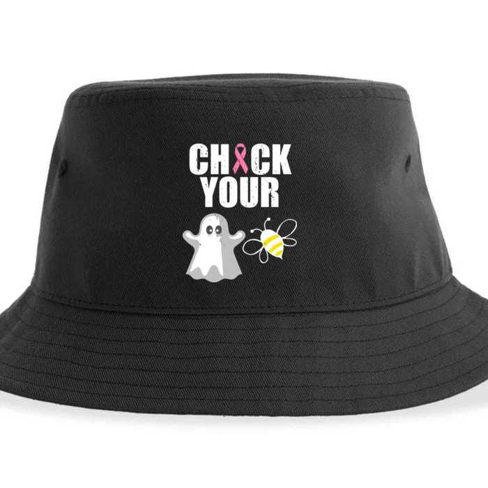 Check Your Boobies Breast Cancer Halloween Sustainable Bucket Hat