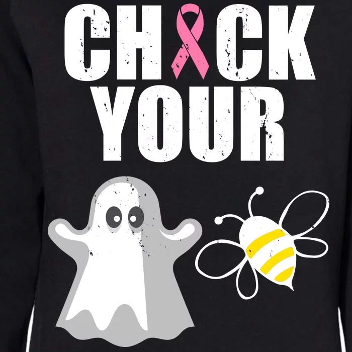 Check Your Boobies Breast Cancer Halloween Womens California Wash Sweatshirt