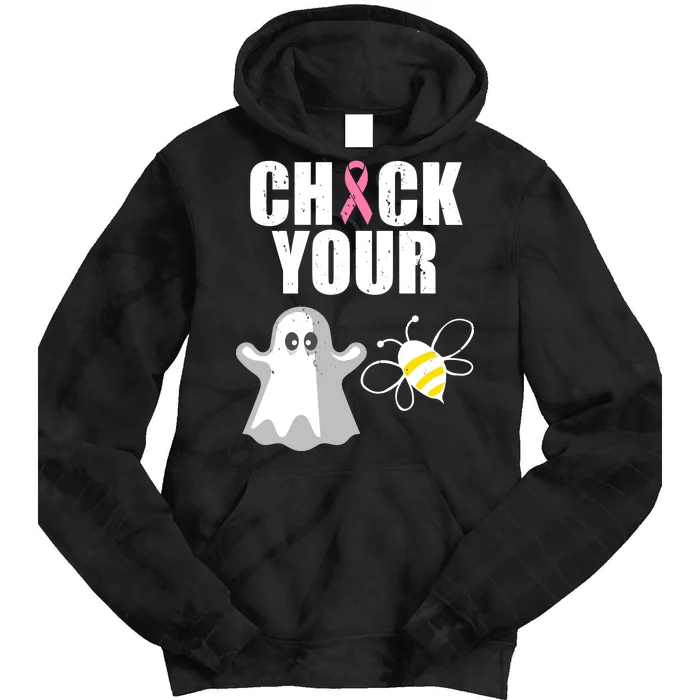 Check Your Boobies Breast Cancer Halloween Tie Dye Hoodie