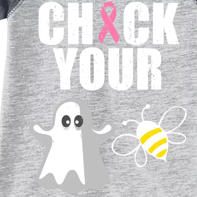 Check Your Boobies Breast Cancer Halloween Infant Baby Jersey Bodysuit