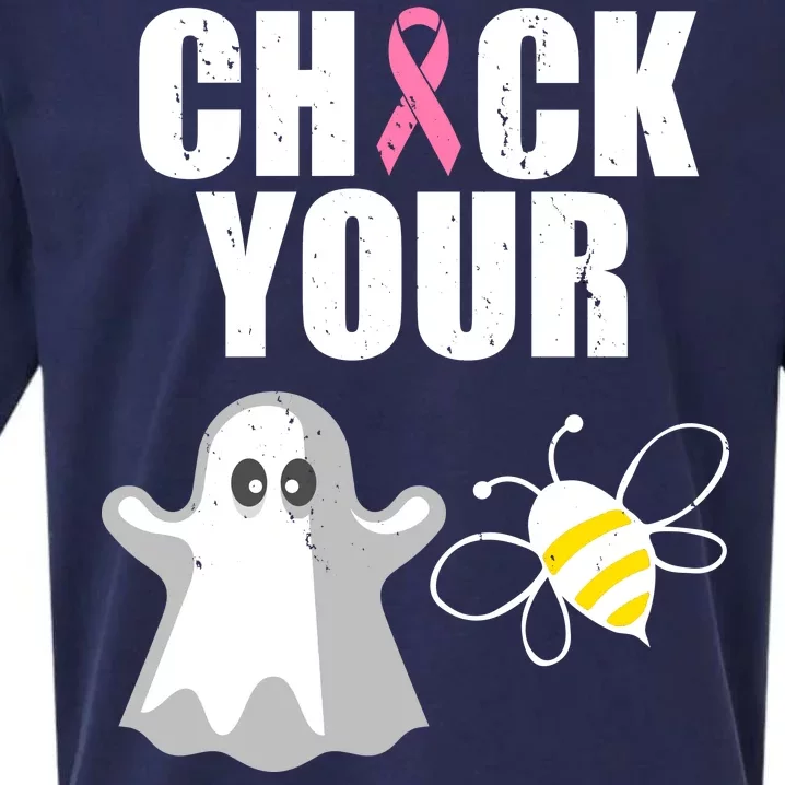 Check Your Boobies Breast Cancer Halloween Sueded Cloud Jersey T-Shirt