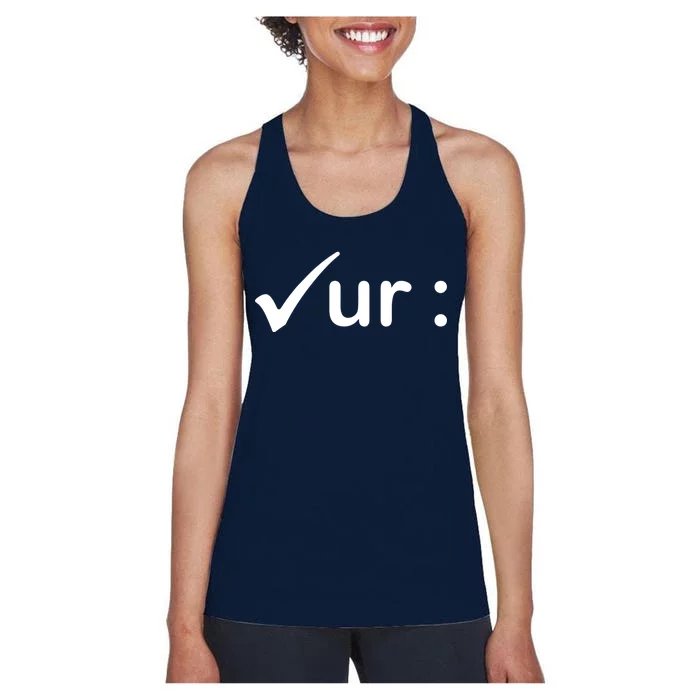 Check Your Colon Cancer Awareness Women's Racerback Tank