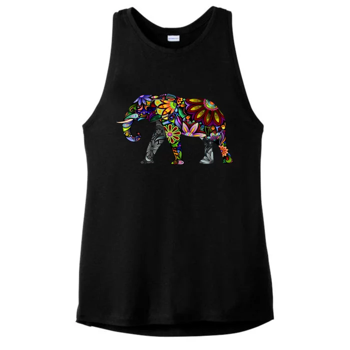 Cheerful Elephant Ladies Tri-Blend Wicking Tank