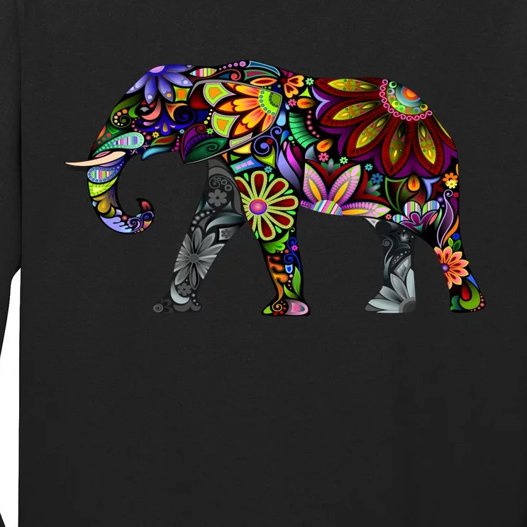 Cheerful Elephant Tall Long Sleeve T-Shirt