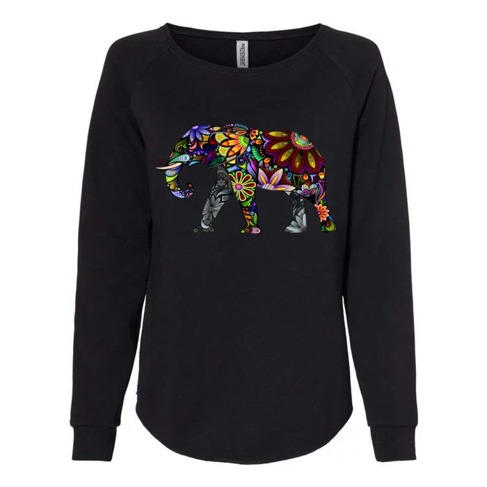 Cheerful Elephant Womens California Wash Sweatshirt