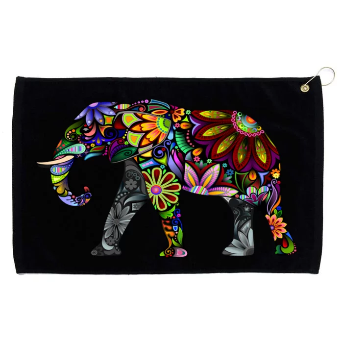 Cheerful Elephant Grommeted Golf Towel