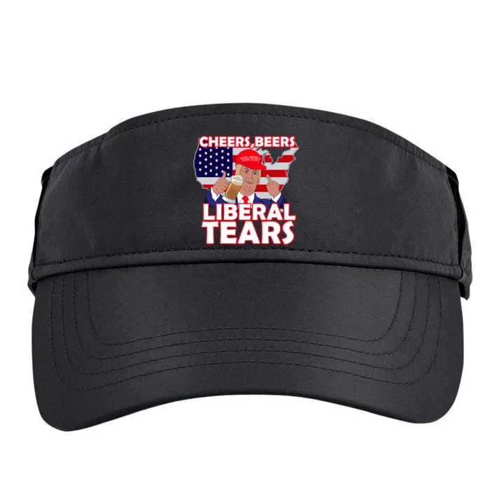 Cheers Beers Liberal Tears Pro Trump Adult Drive Performance Visor