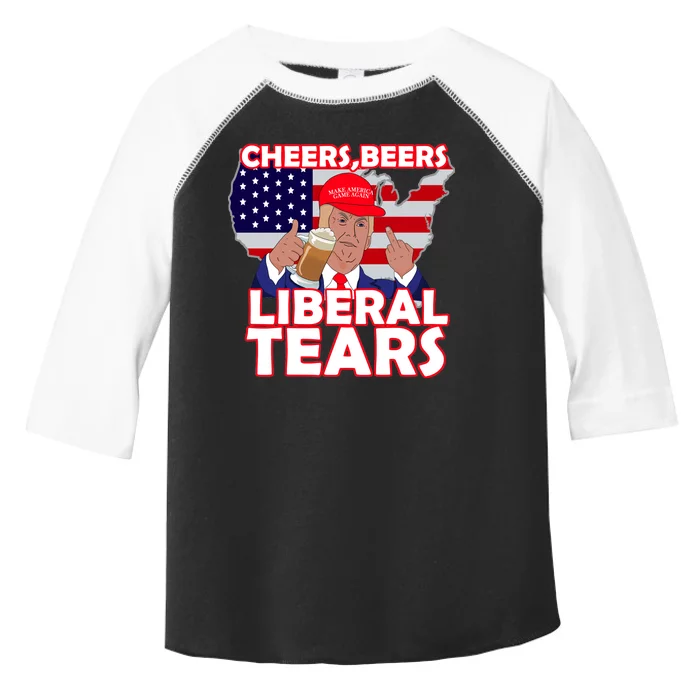 Cheers Beers Liberal Tears Pro Trump Toddler Fine Jersey T-Shirt