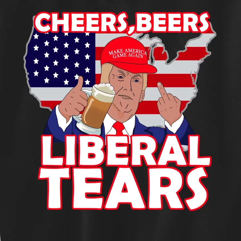 Cheers Beers Liberal Tears Pro Trump Kids Sweatshirt