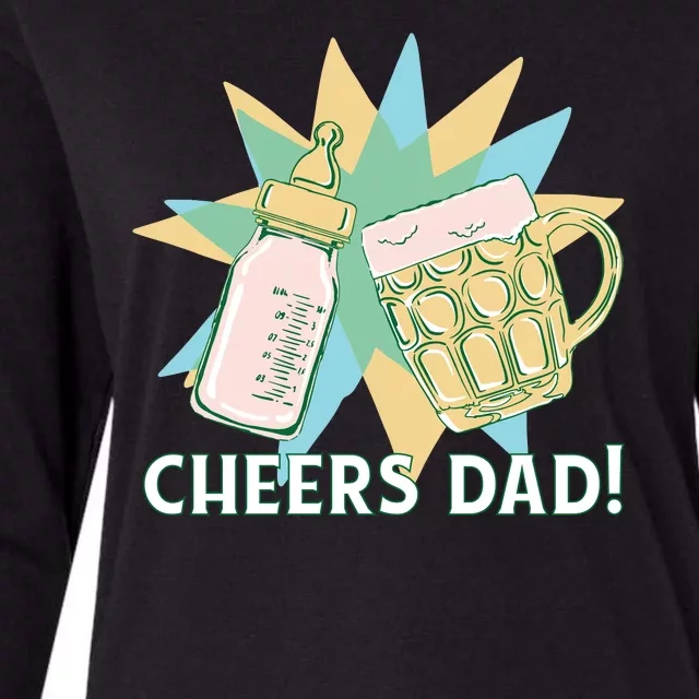 Cheers Dad Bottle And Beer Womens Cotton Relaxed Long Sleeve T-Shirt