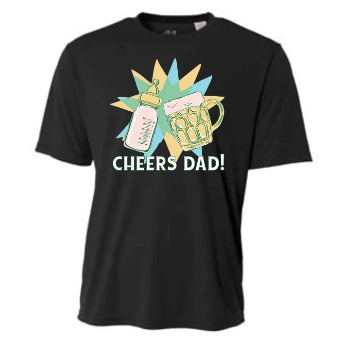 Cheers Dad Bottle And Beer Cooling Performance Crew T-Shirt