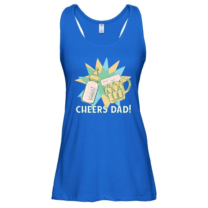 Cheers Dad Bottle And Beer Ladies Essential Flowy Tank