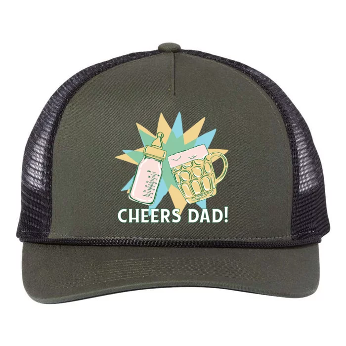 Cheers Dad Bottle And Beer Retro Rope Trucker Hat Cap