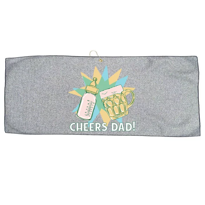 Cheers Dad Bottle And Beer Large Microfiber Waffle Golf Towel