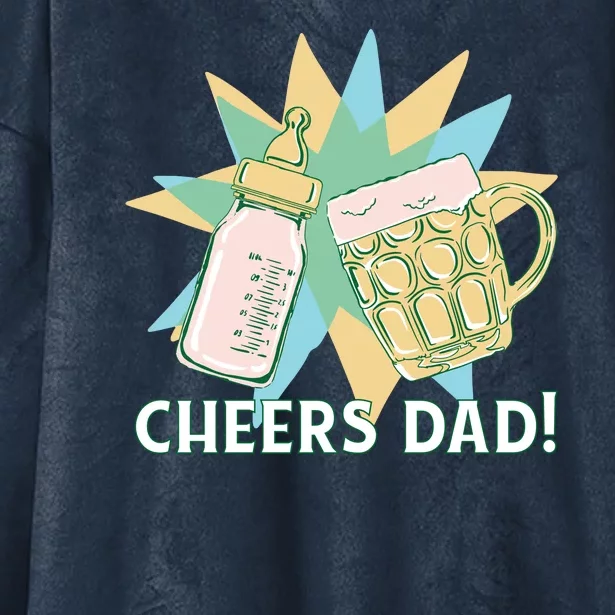 Cheers Dad Bottle And Beer Hooded Wearable Blanket