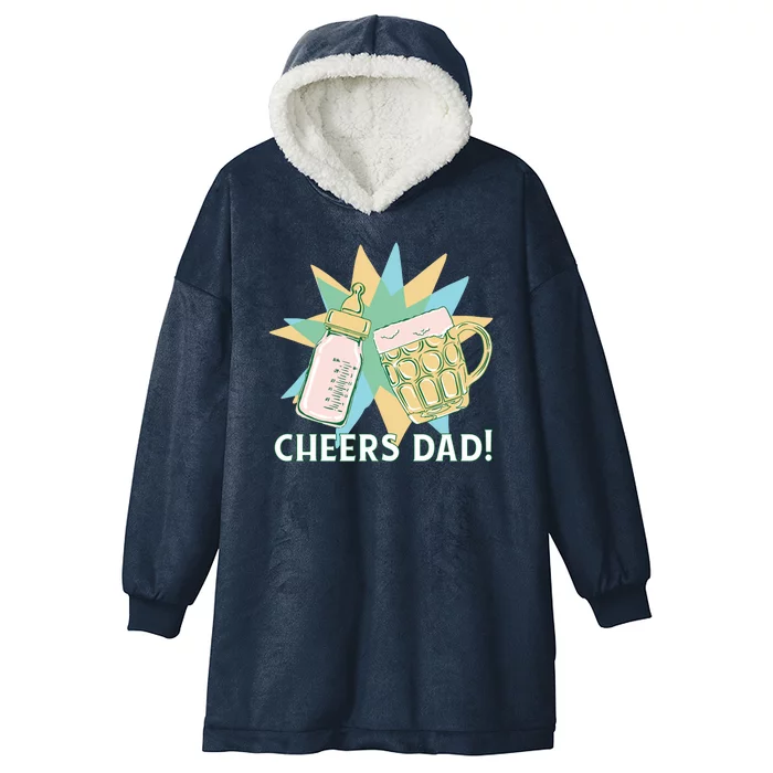 Cheers Dad Bottle And Beer Hooded Wearable Blanket