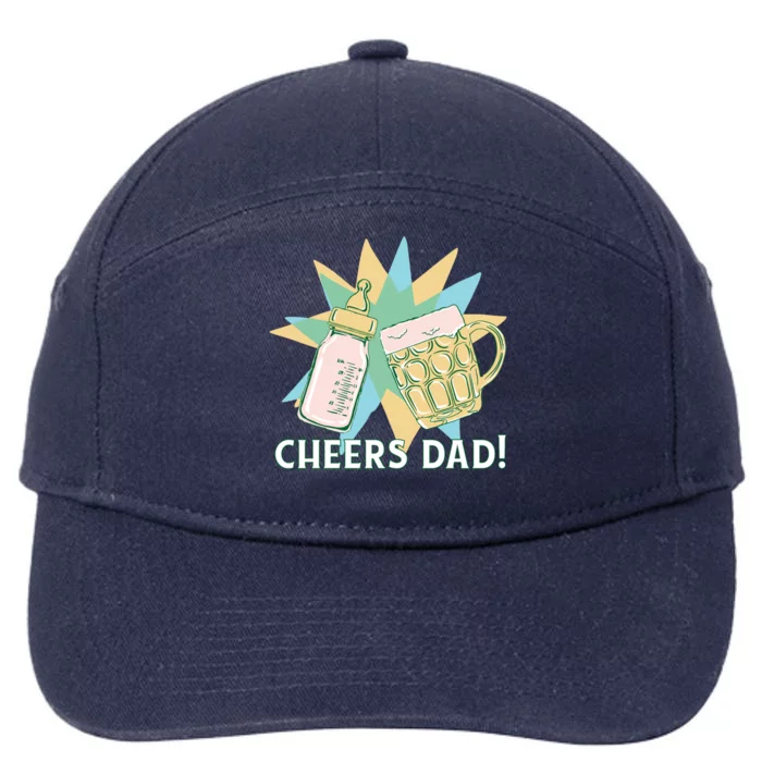 Cheers Dad Bottle And Beer 7-Panel Snapback Hat