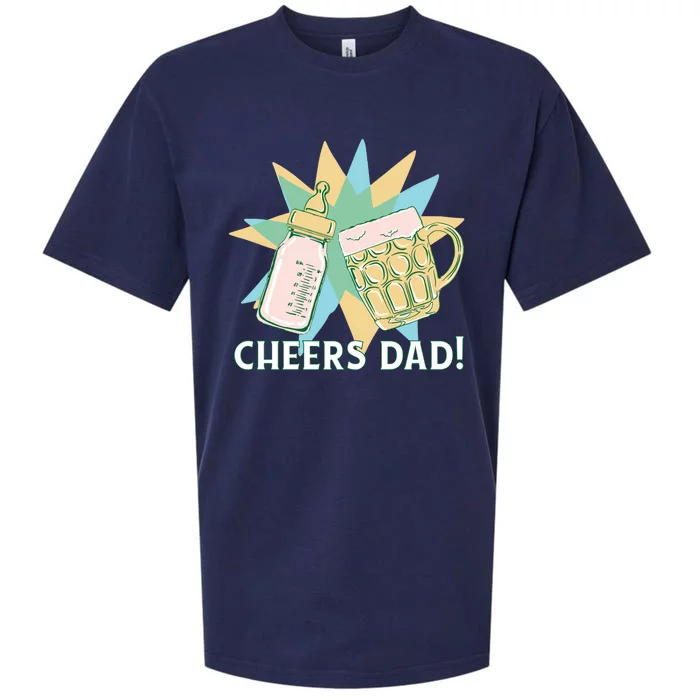 Cheers Dad Bottle And Beer Sueded Cloud Jersey T-Shirt