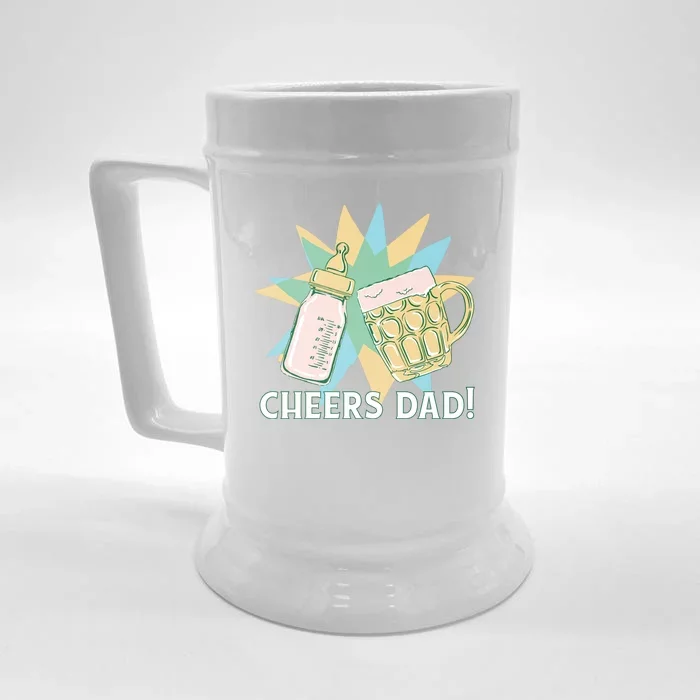 Cheers Dad Bottle And Beer Front & Back Beer Stein