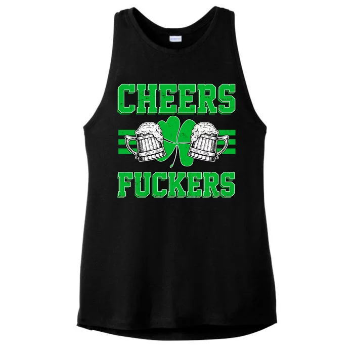 Cheers Fuckers Ladies Tri-Blend Wicking Tank