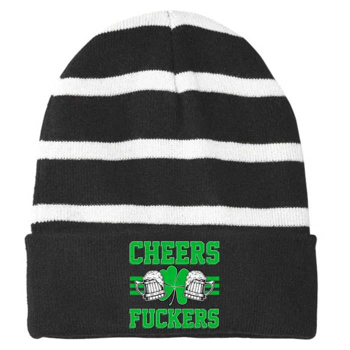 Cheers Fuckers Striped Beanie with Solid Band