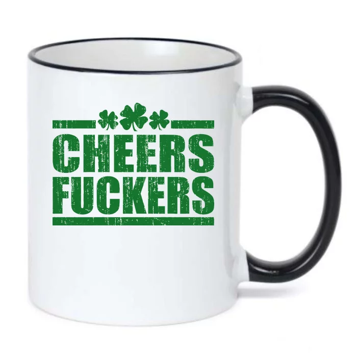 Cheers Fuckers Funny St. Patrick's Day Black Color Changing Mug