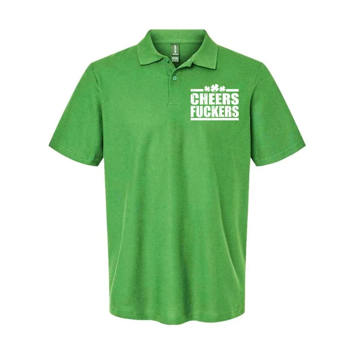 Cheers Fuckers Funny St. Patrick's Day Softstyle Adult Sport Polo